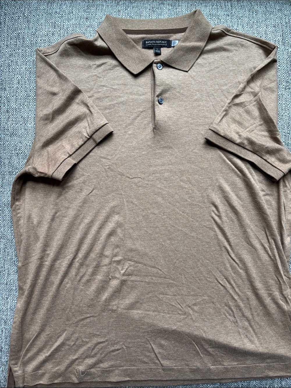 Banana Republic L Mens Brown Luxury Touch Performance Polo
